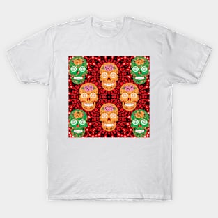 Sugar Skulls On Halloween T-Shirt